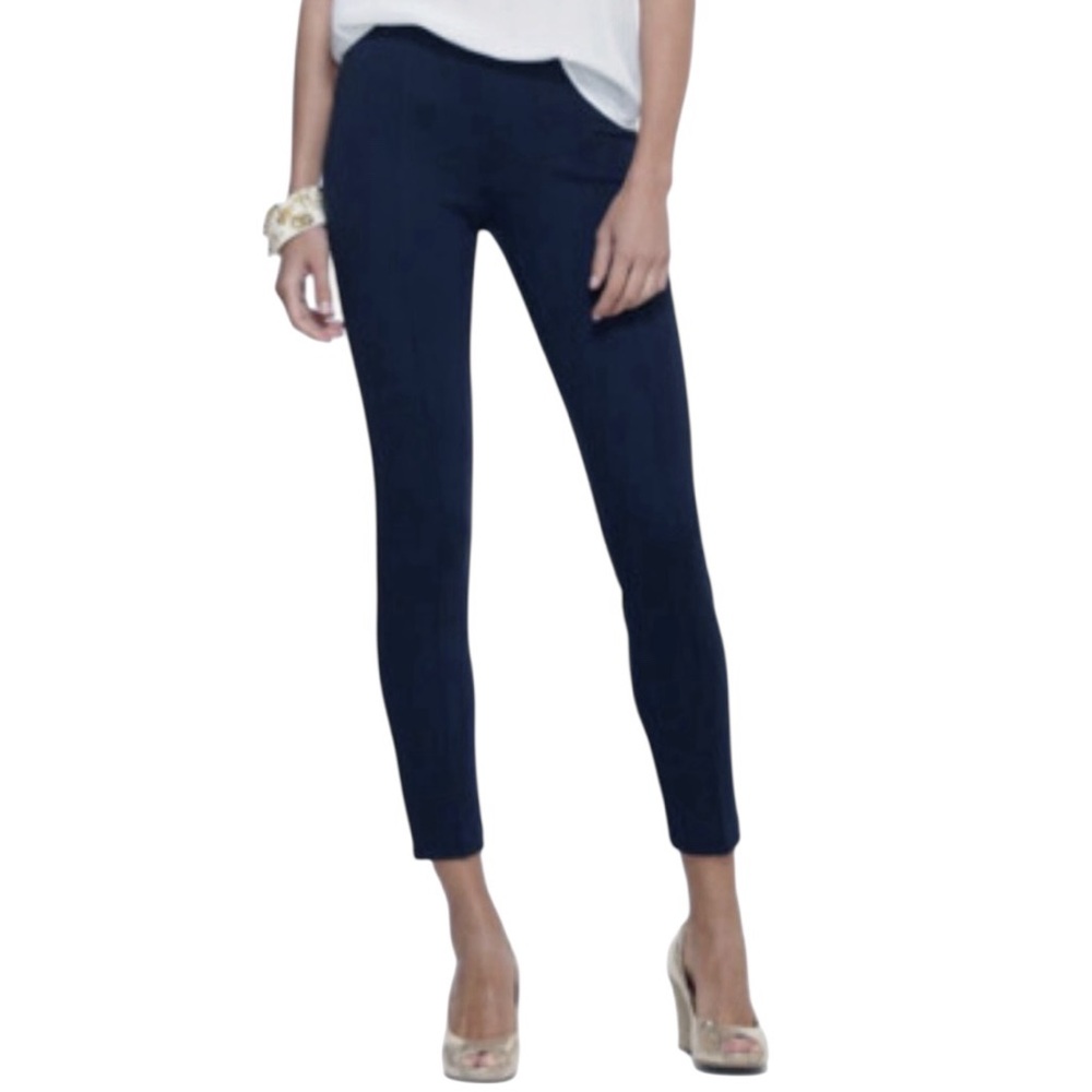 Lilly Pulitzer Midnight Navy Ponte Knit Pull On Center Seam Legging Travel Pants